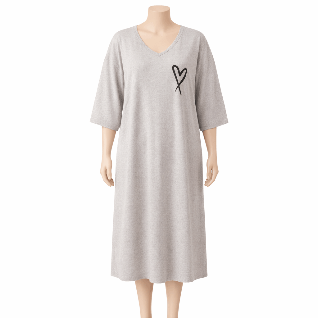 Oversized nachtjapon - Grijs - L t/m 3XL