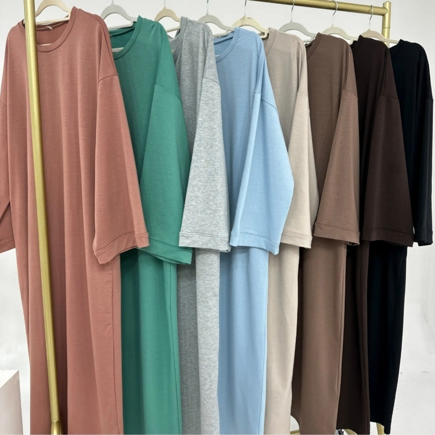 Soft touch abaya - Light taupe - 1+1 GRATIS