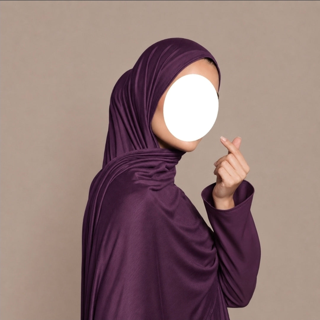 Katoenjersey hijab - 180x80 - Heather purple