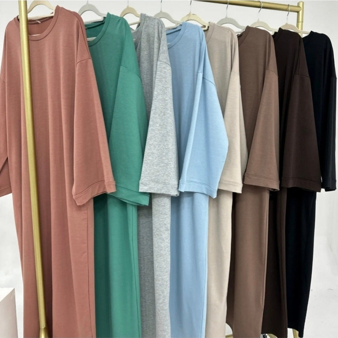 Soft touch - katoenmix abaya - Light Taupe