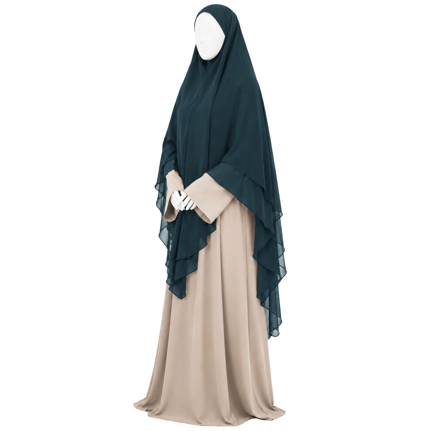 Yemeni royal scheen-khimaar - Deep night green