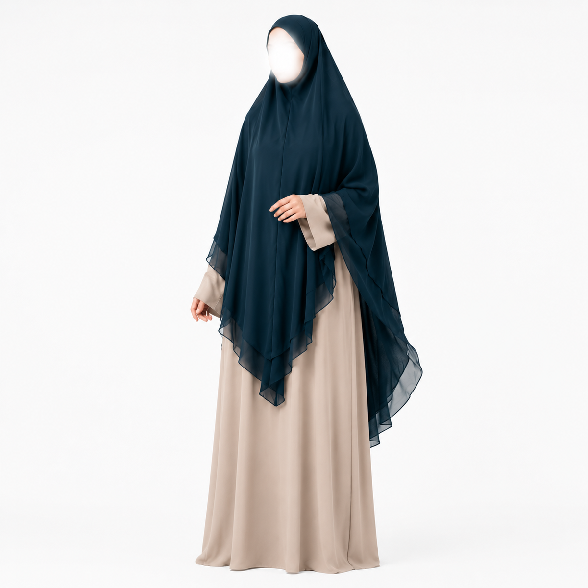 Yemeni royal scheen-khimaar - Deep night green