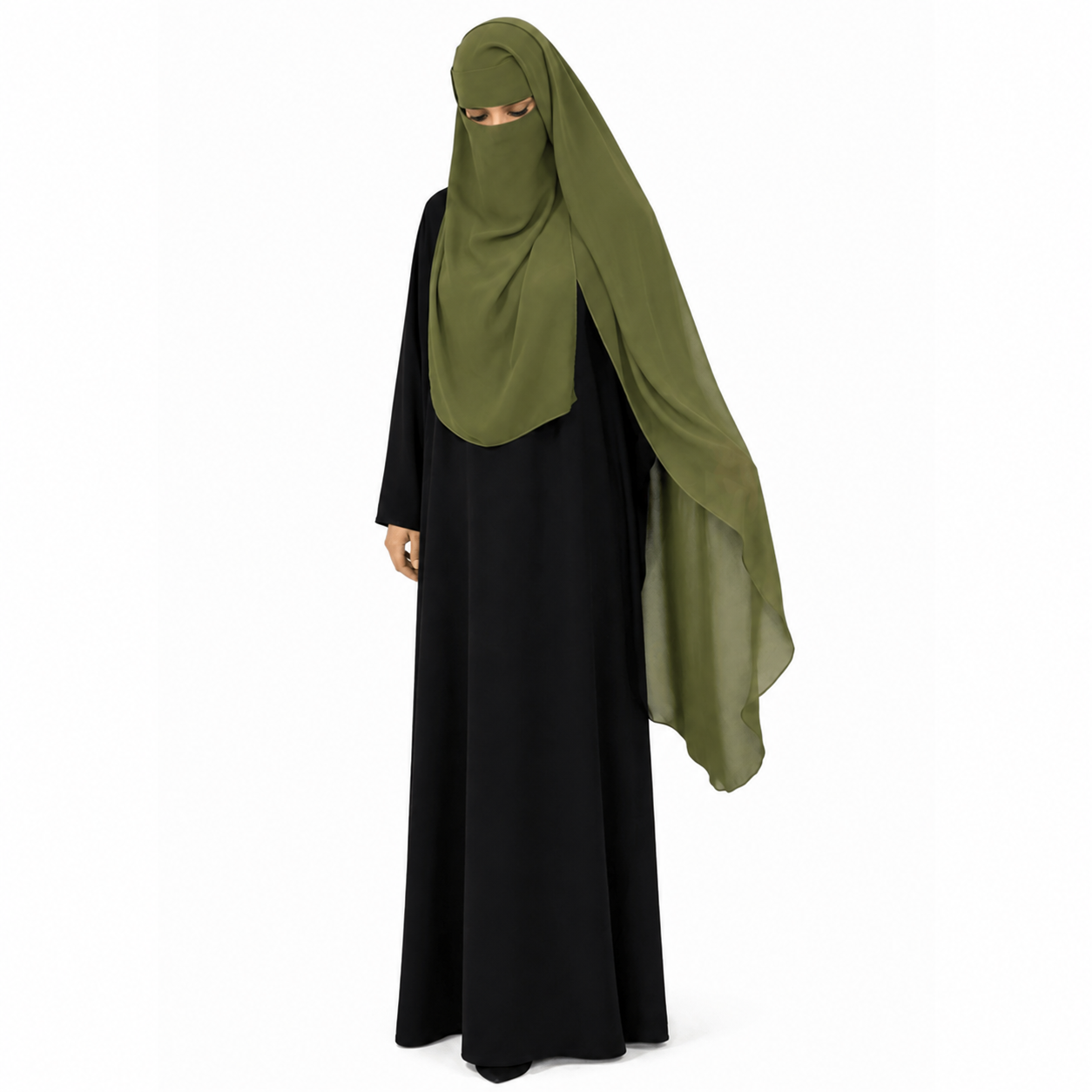 Tahira klassischer Niqab - Olive