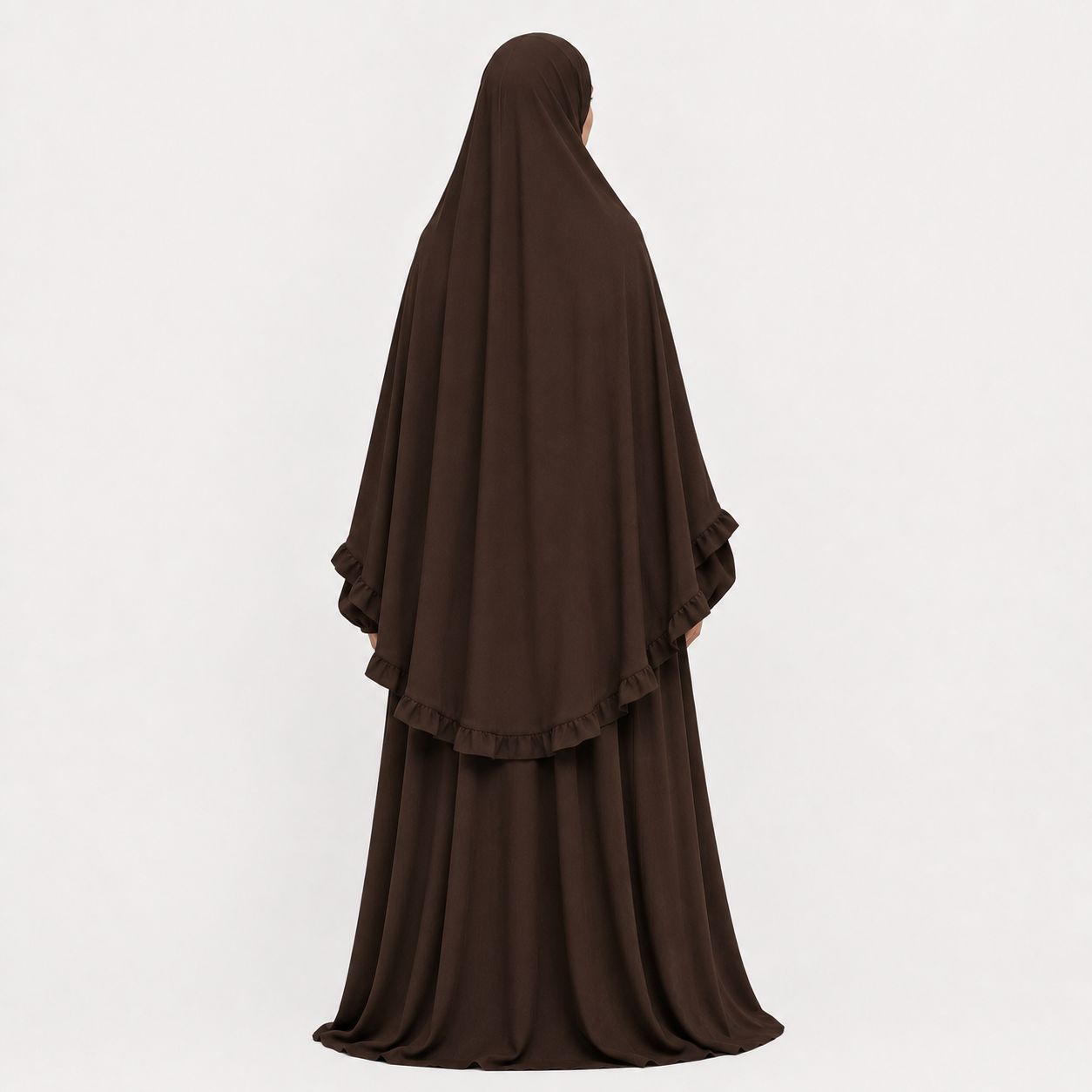 Ensemble Abaya/Khimar Layan - jazz - Espresso - 2+1 GRATUIT - Dernier ensemble !
