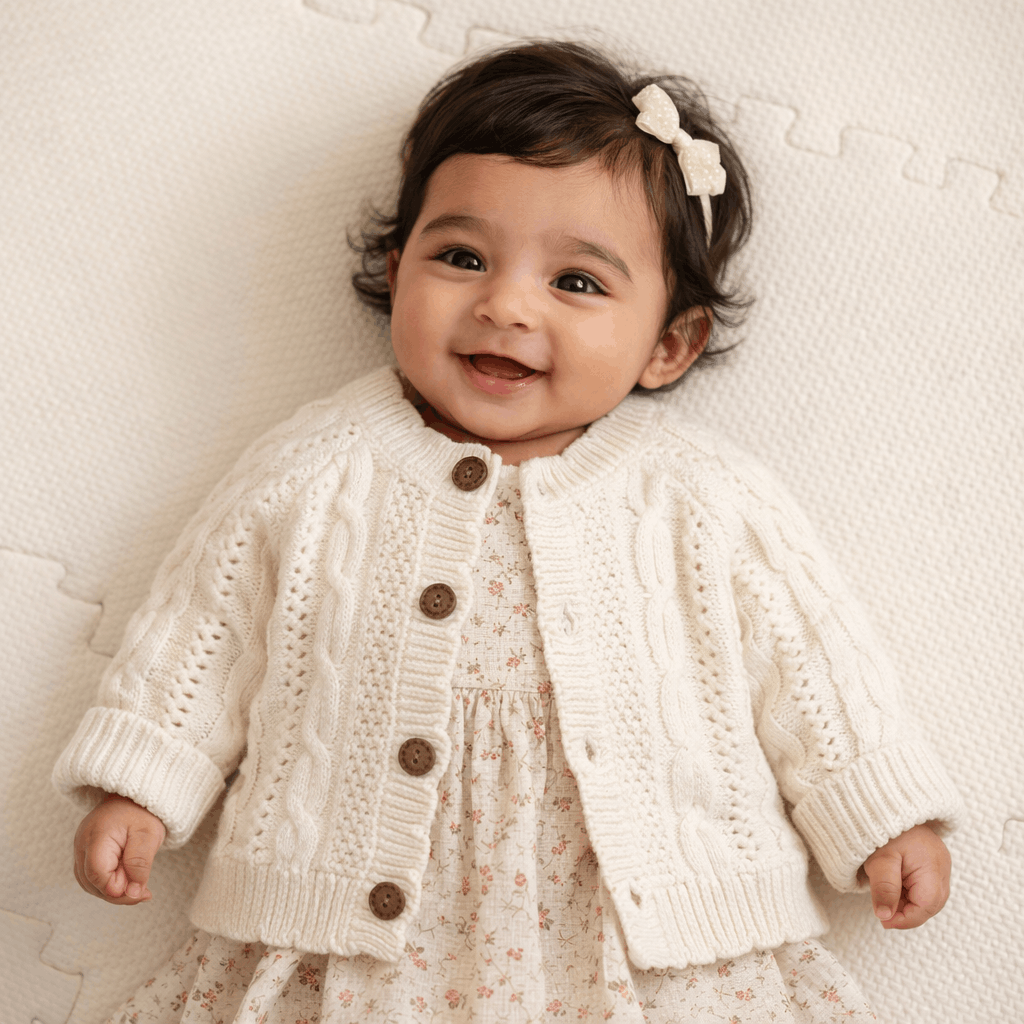 Gebreid vest - katoen - natural white