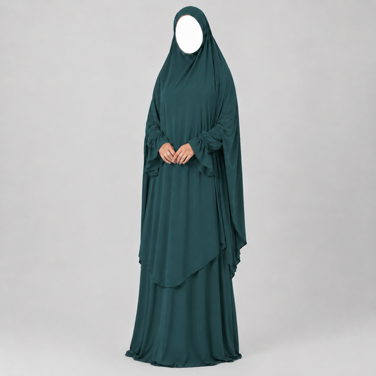 Amber - Abaya & knie khimar set - Misty Dusk
