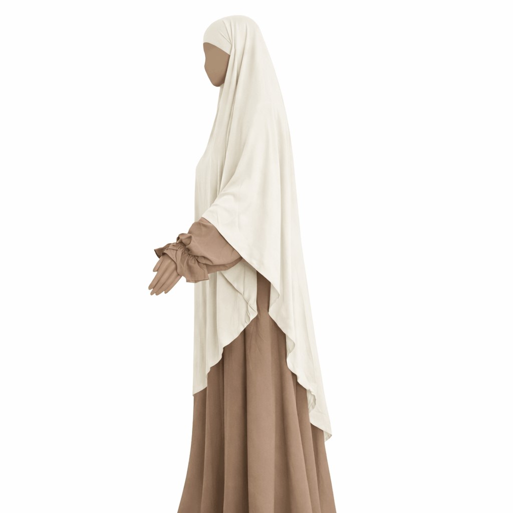 Premium triangle khimaar - tie-back - katoen jersey - Almond milk