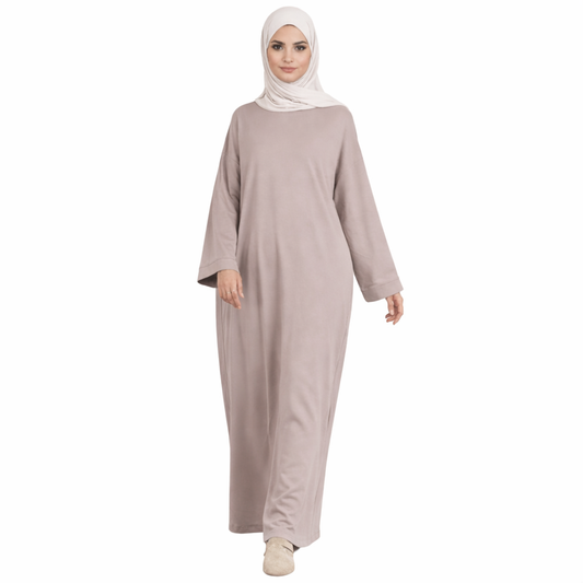Soft touch abaya - Light taupe - 1+1 GRATIS