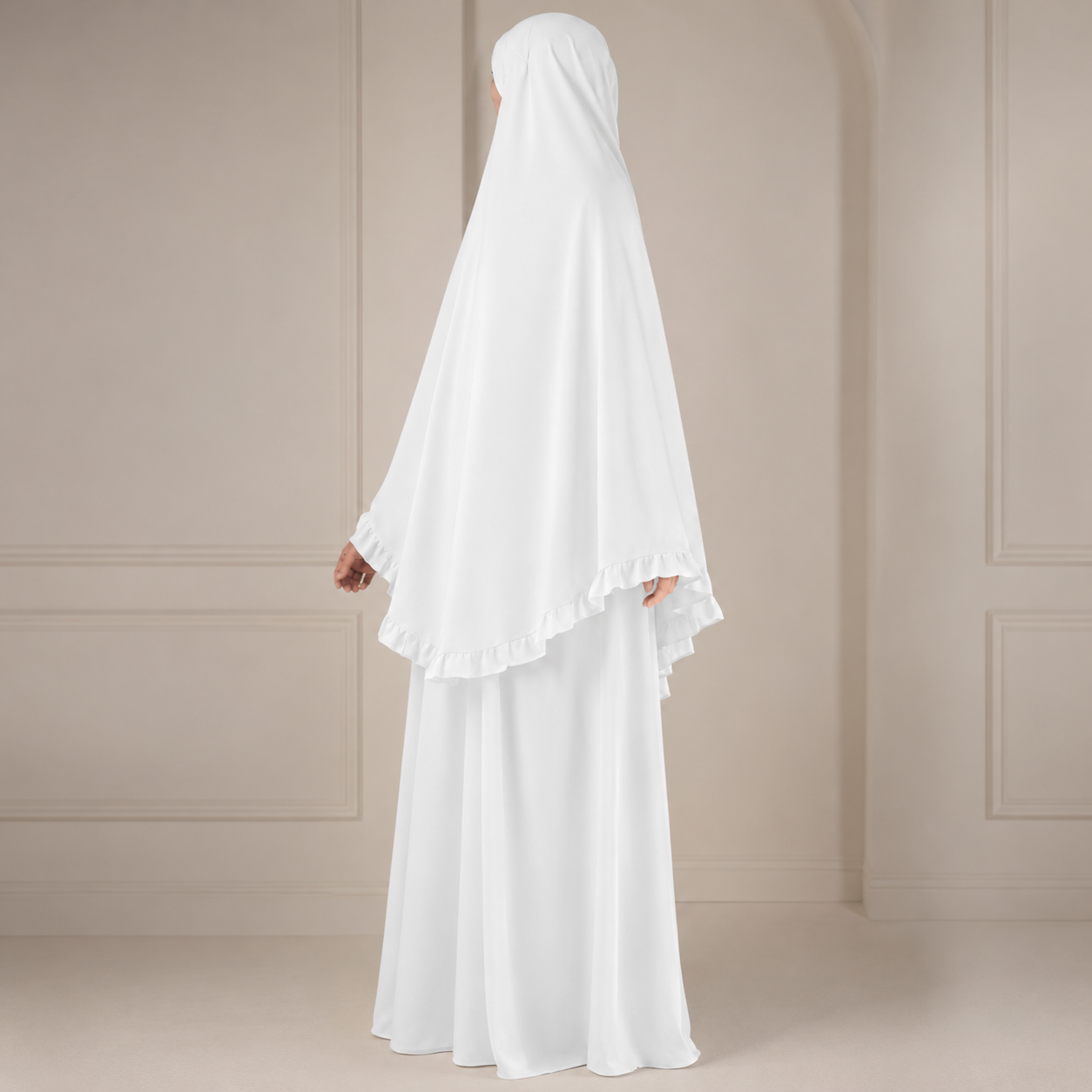 Layan abaya/khimar set - jazz - Pure white