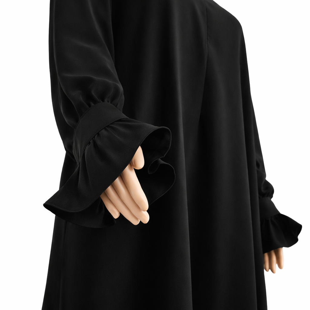 Pure noir nida abaya + khimaar set