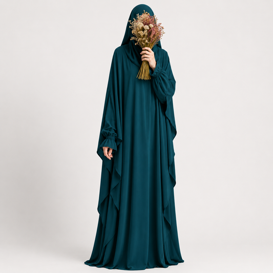 Amirah flow abaya - Night petrol - 1+1 GRATIS