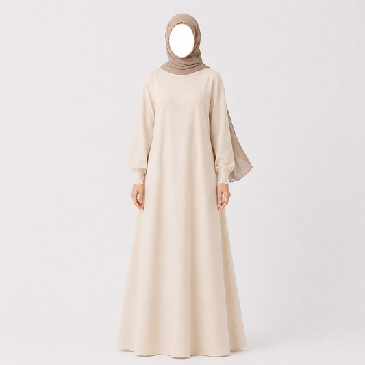 Sweater abaya - Creme beige -100% katoen