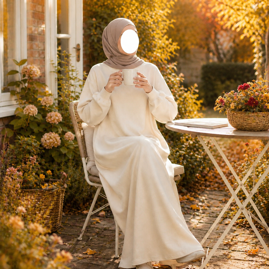 Sweater abaya - Creme beige -100% katoen