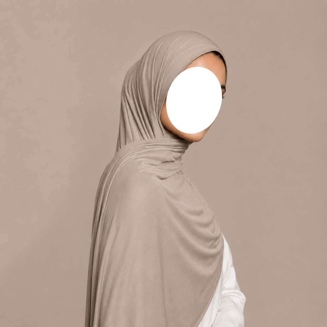 Katoenjersey hijab - 180x80 - Cool taupe