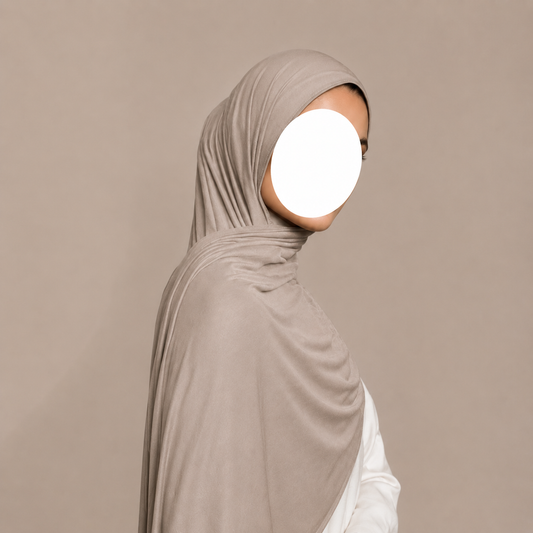 Katoenjersey hijab - 180x80 - Cool taupe