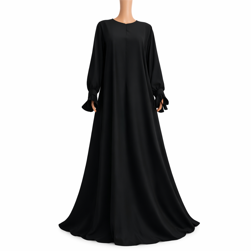Pure noir nida abaya + khimaar set