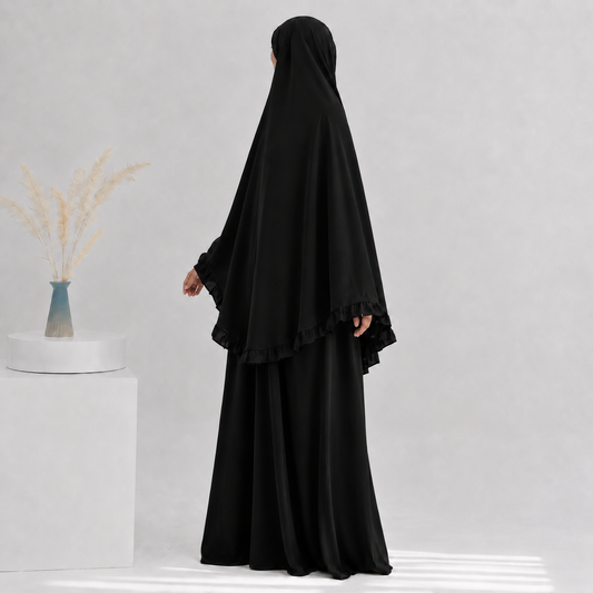Layan abaya/khimar set - jazz - Black
