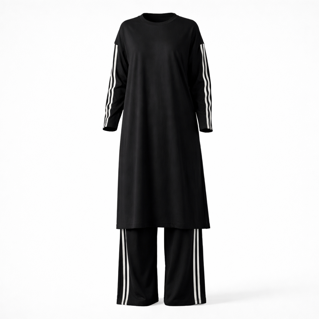 Sportieve twinset - Black / white