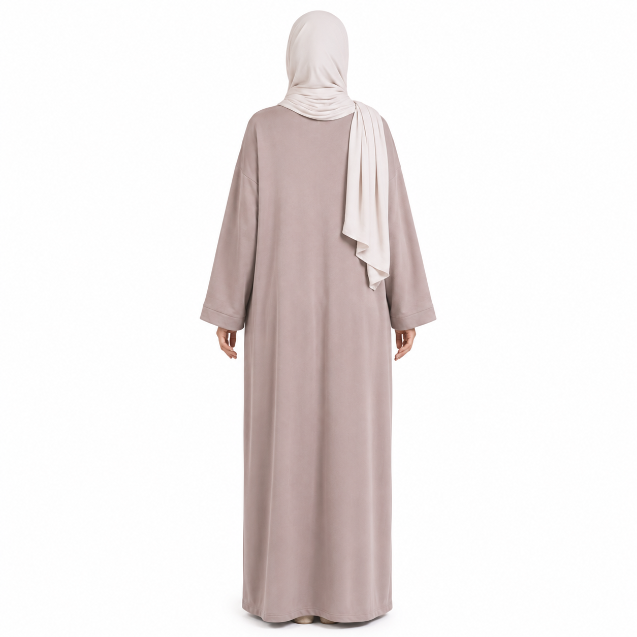 Soft touch - katoenmix abaya - Light Taupe