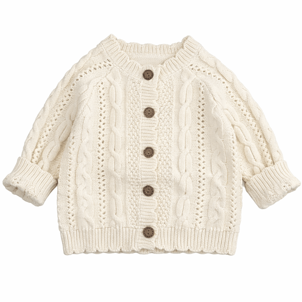 Gebreid vest - katoen - natural white