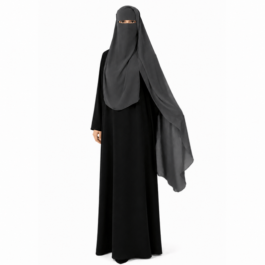 Tahira niqab classique - Gris foncé