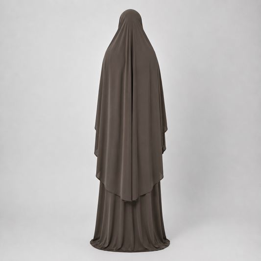 Amber - Abaya & knie khimar set - Deep Earth