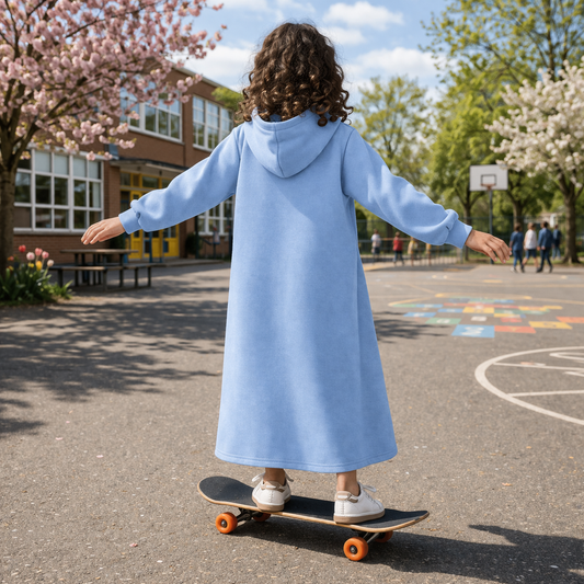 Everyday hoodie abaya - Sky blue
