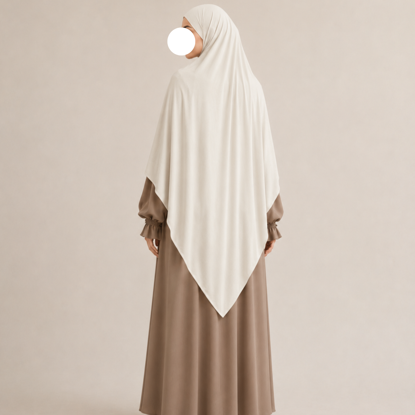 Premium Dreiecks-Khimaar – zum Binden – Baumwolljersey – Mandelmilch