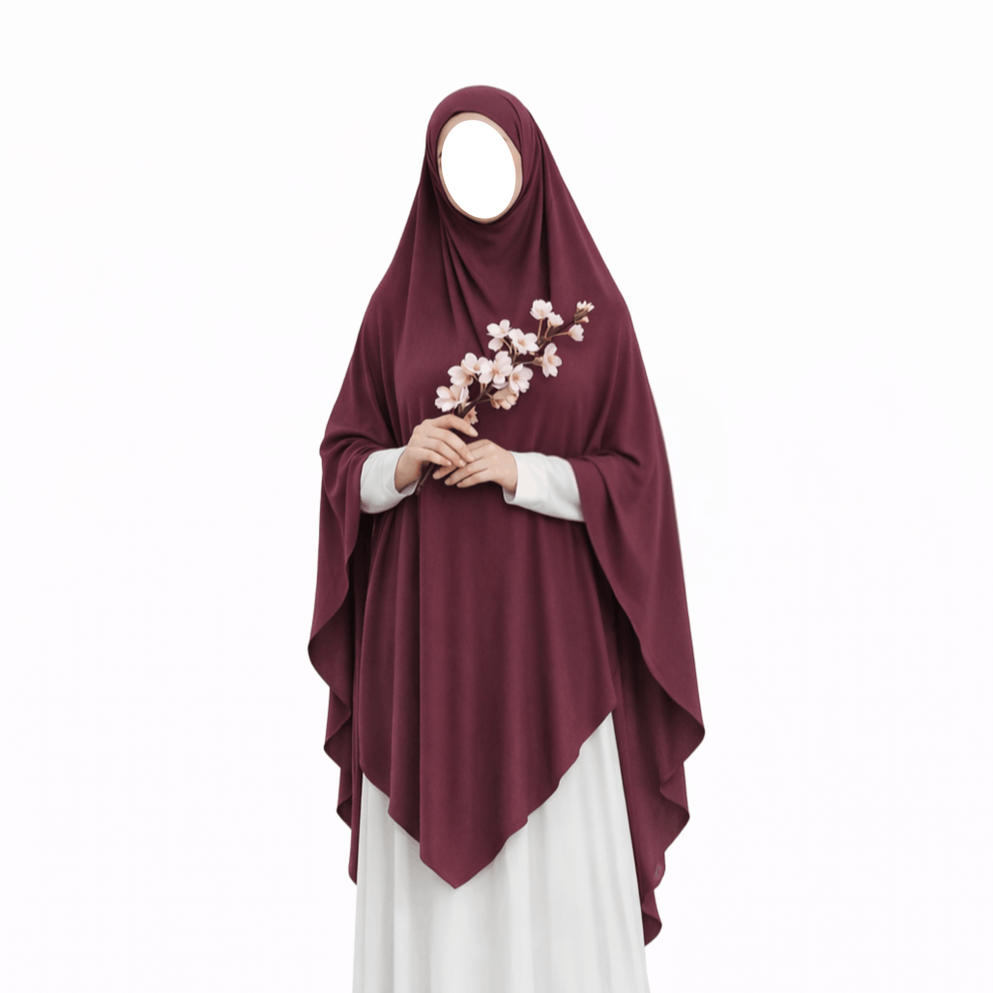 Khimaar triangle premium - à nouer - jersey de coton - Deep berry - Dernière pièce !