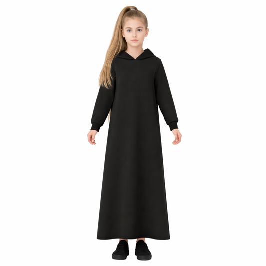 Everyday hoodie abaya - Black