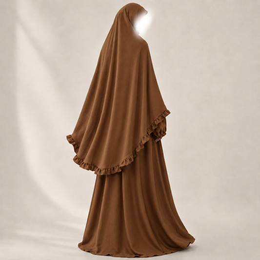 Layan abaya/khimar set - jazz - Cinnamon