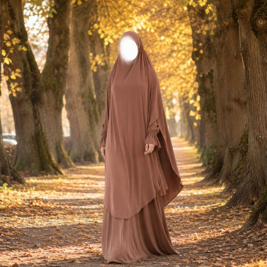 Amber - Abaya & knie khimar set - Autumn Spice