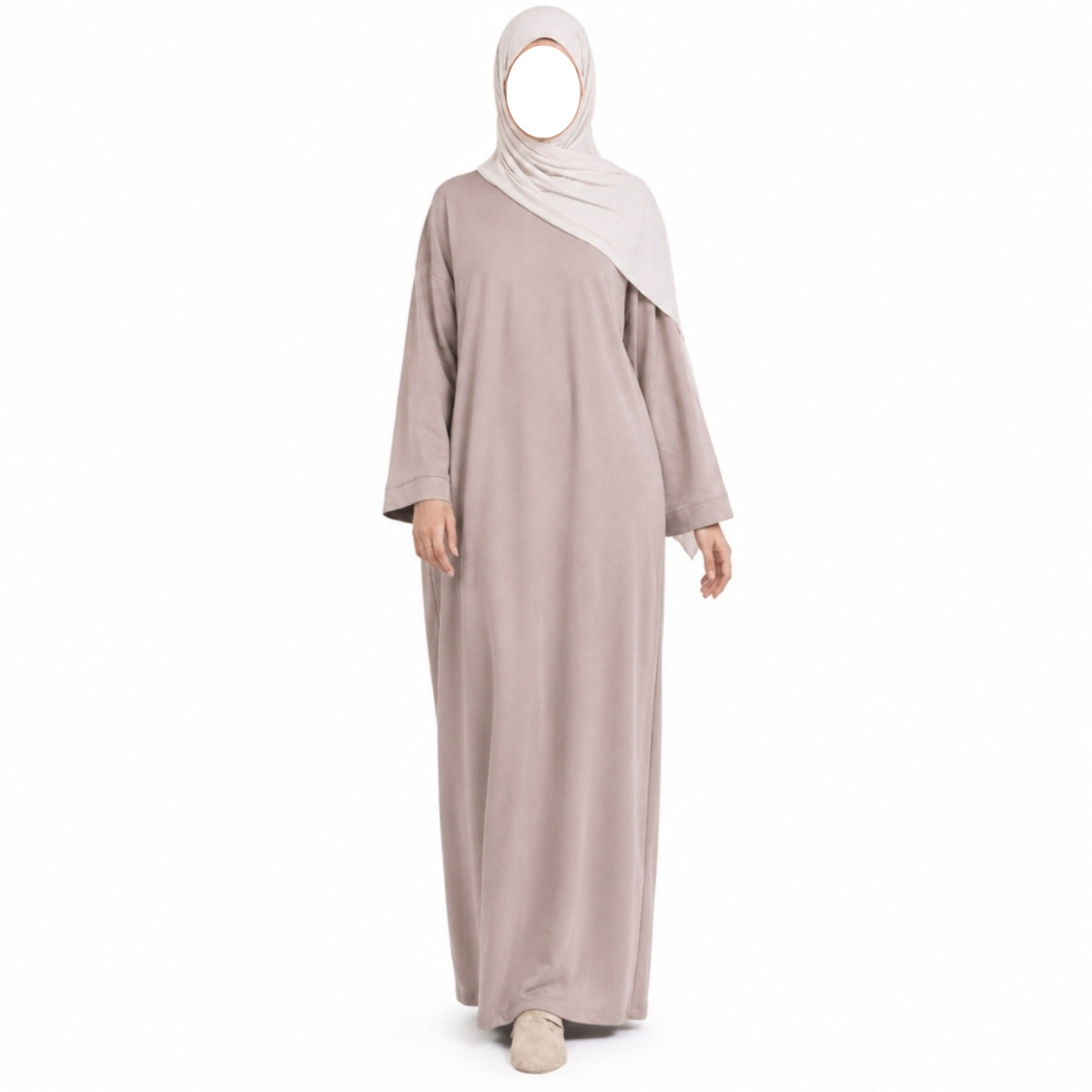 Soft touch - katoenmix abaya - Light Taupe