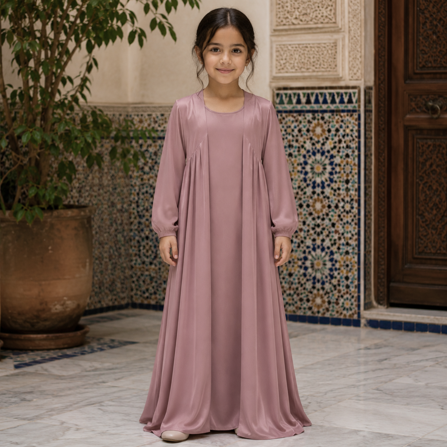 Safiya nida abaya set - Vintage pink - 5 t/m 12