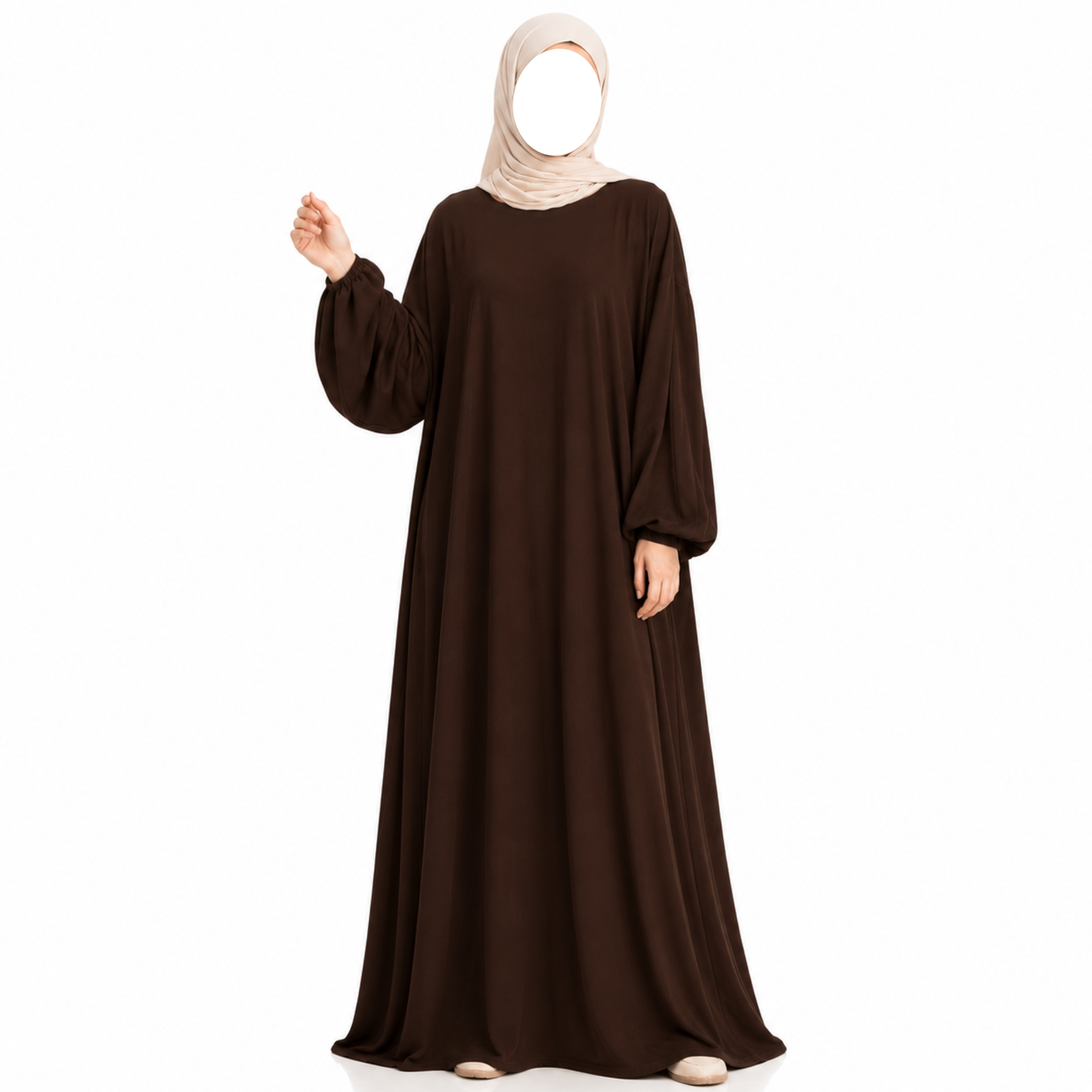 Zahra Jazz Abaya – Oversize/Plus Size – Chocolate