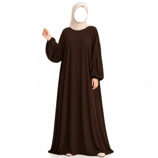 Zahra Jazz Abaya – Oversize/Plus Size – Chocolate