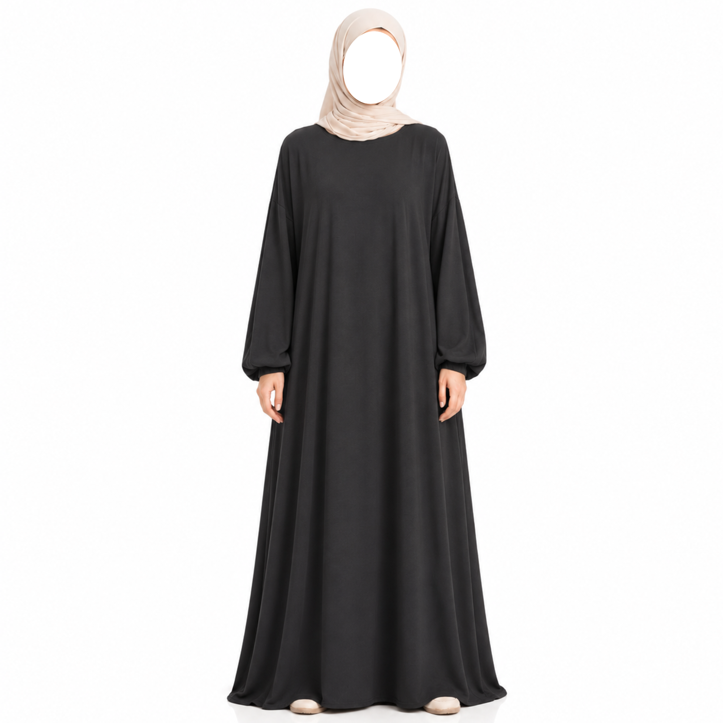 Zahra Jazz Abaya – Oversized/Plus Size – Dunkelgrau