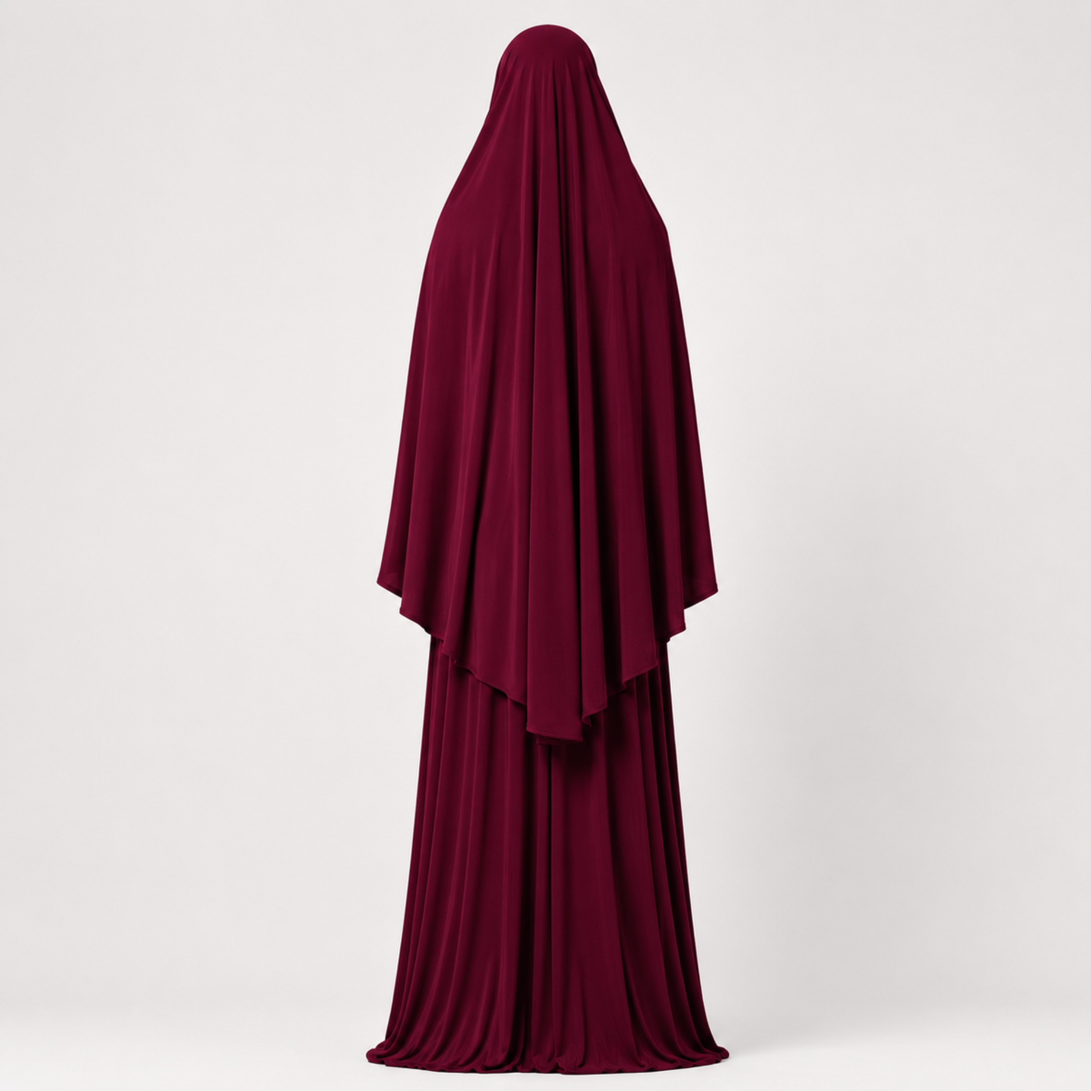 Saamiyah heup khimar & rok set - Premium fine jersey - Burgundy