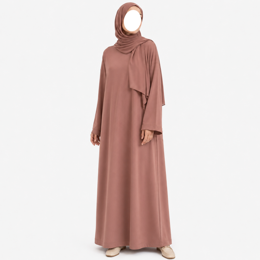 Soft touch - katoenmix abaya - Desert rose