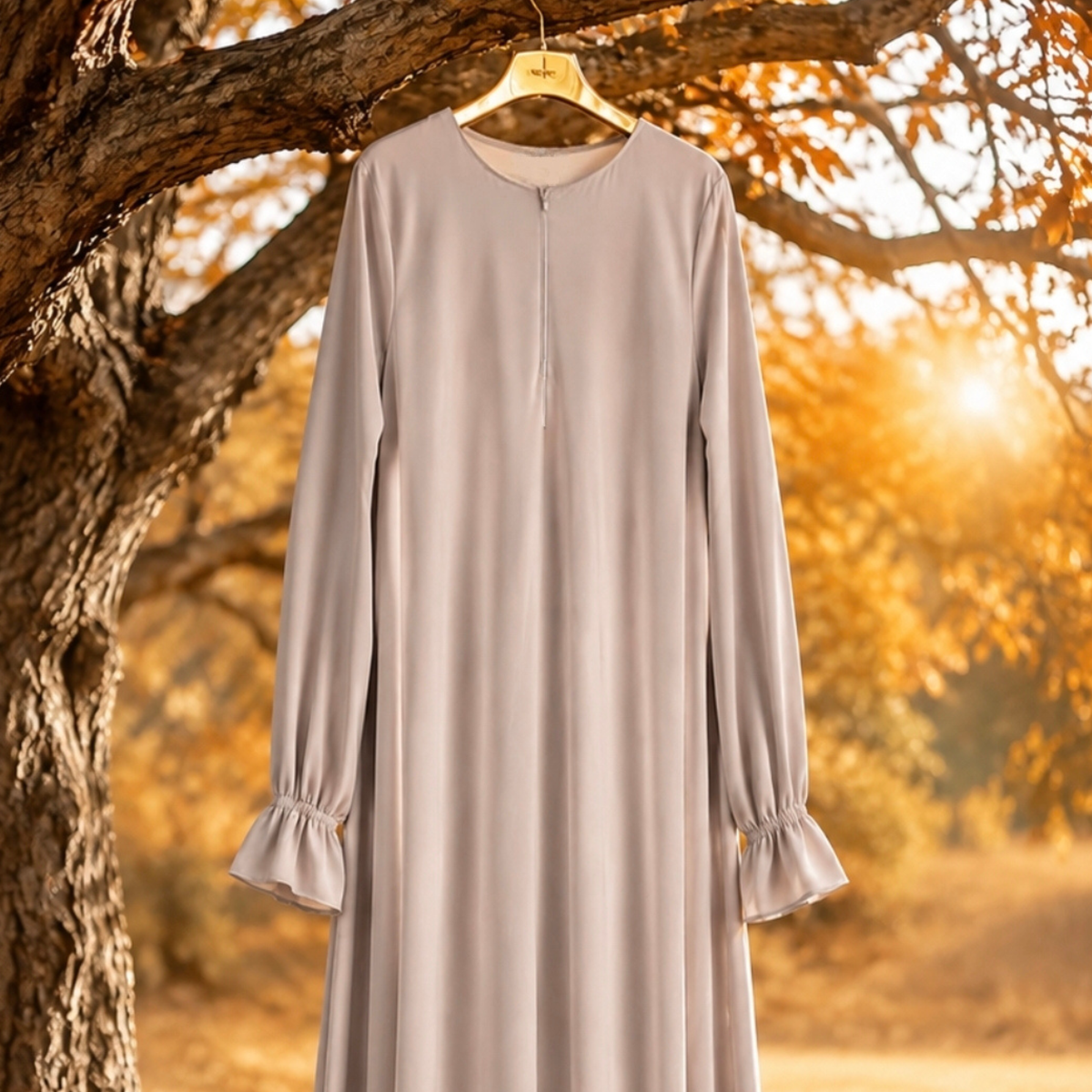 Amber - Abaya & knie khimar set - Blush Porcelain