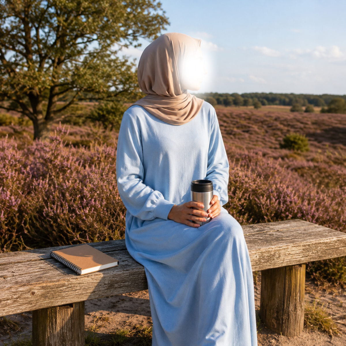 Sweater abaya - Paris blue - 100% katoen