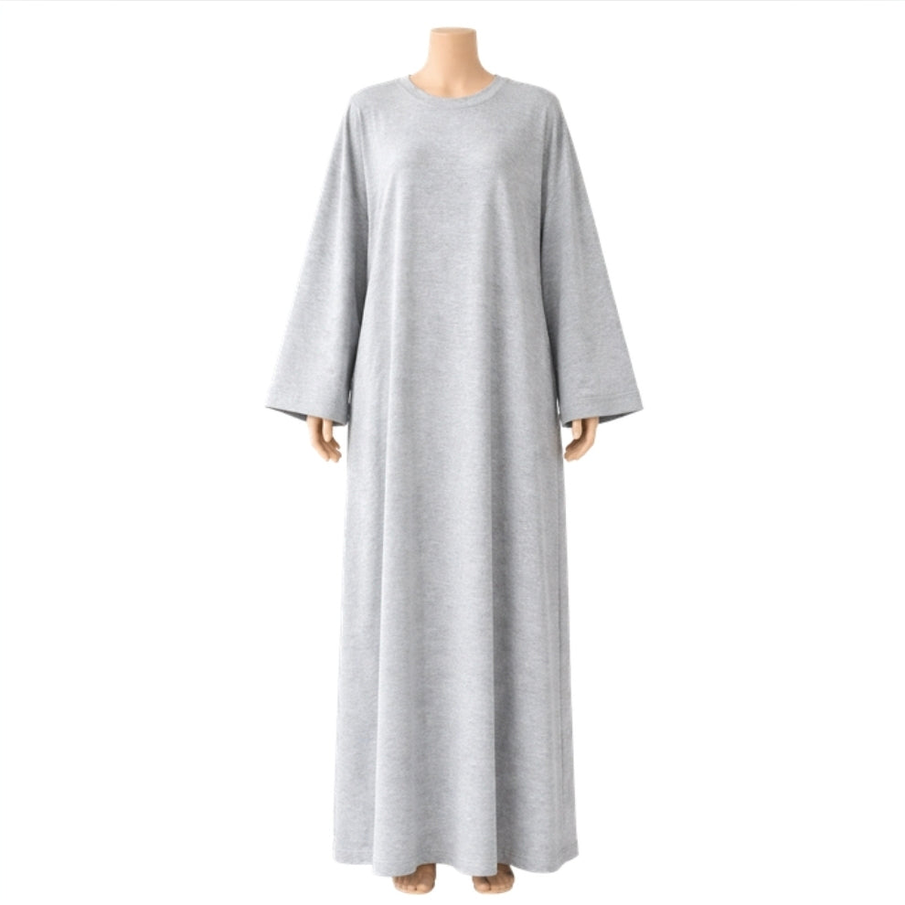 Soft touch abaya - Grey melange - 1+1 GRATIS