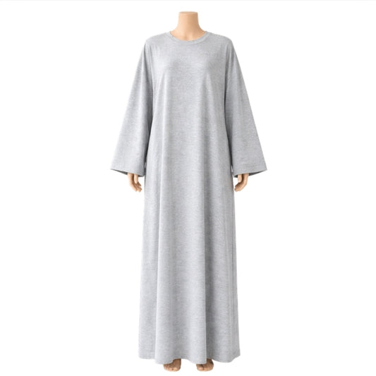Soft touch abaya - Grey melange - 1+1 GRATIS