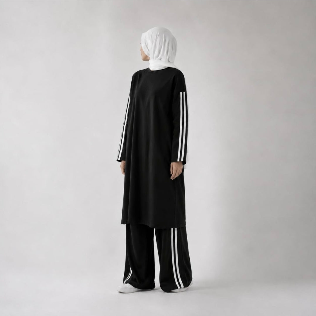 Sportieve twinset - Black / white