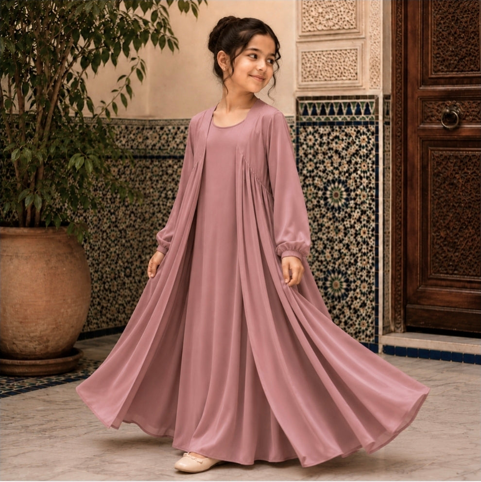 Safiya nida abaya set - Vintage pink - 5 t/m 12