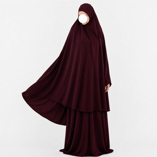 Premium jersey scheenkhimaar + rok - Dark cherry - 2+1 GRATIS
