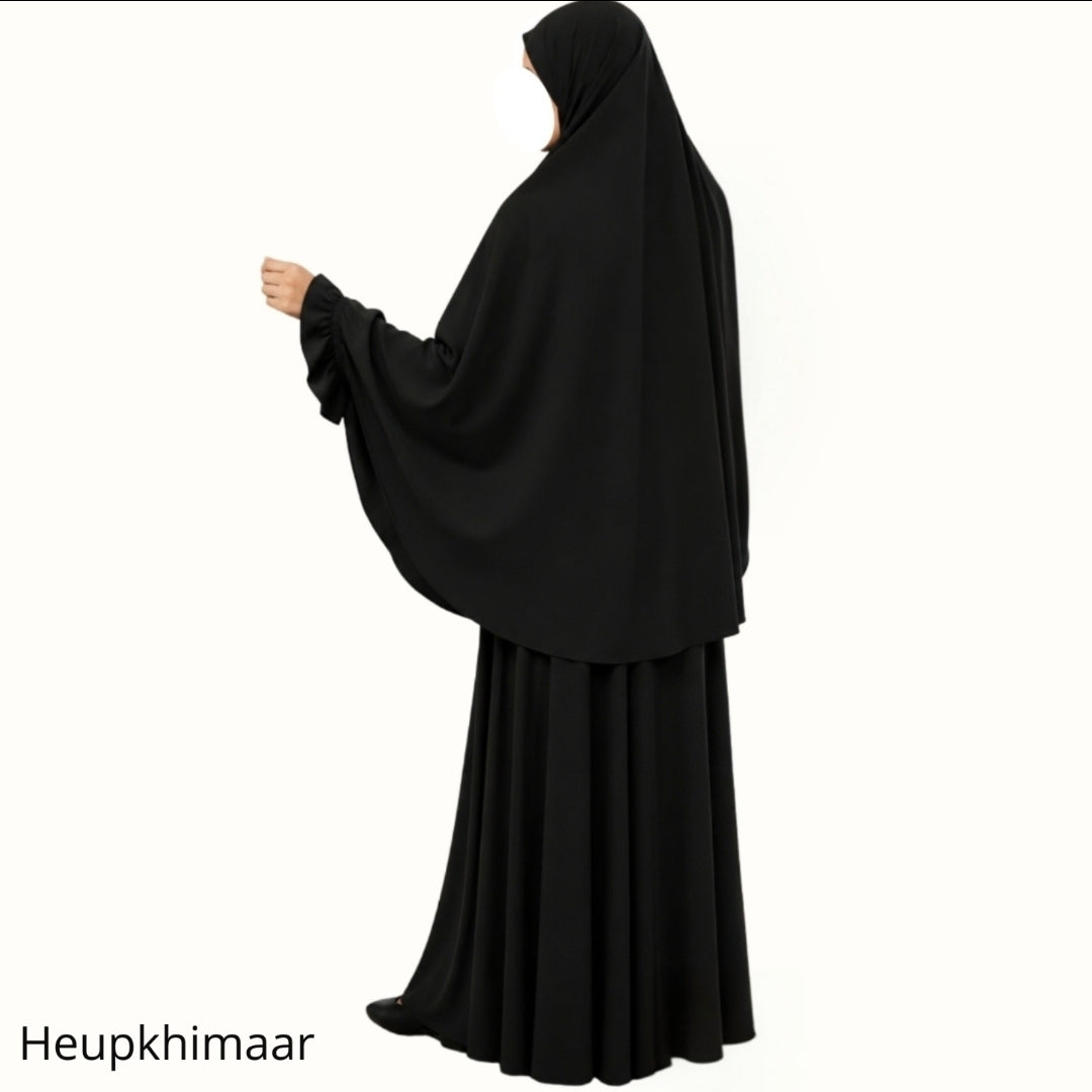 Ensemble abaya et khimar nida noir pur