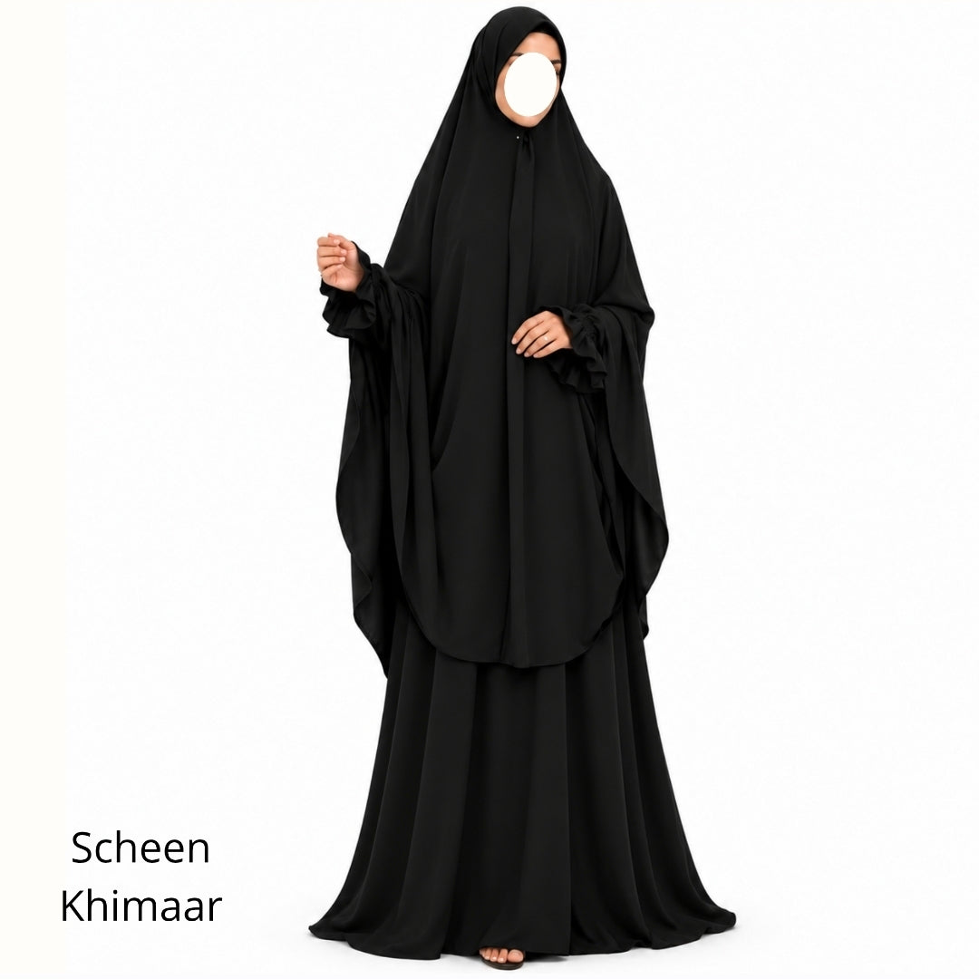 Ensemble abaya et khimar nida noir pur
