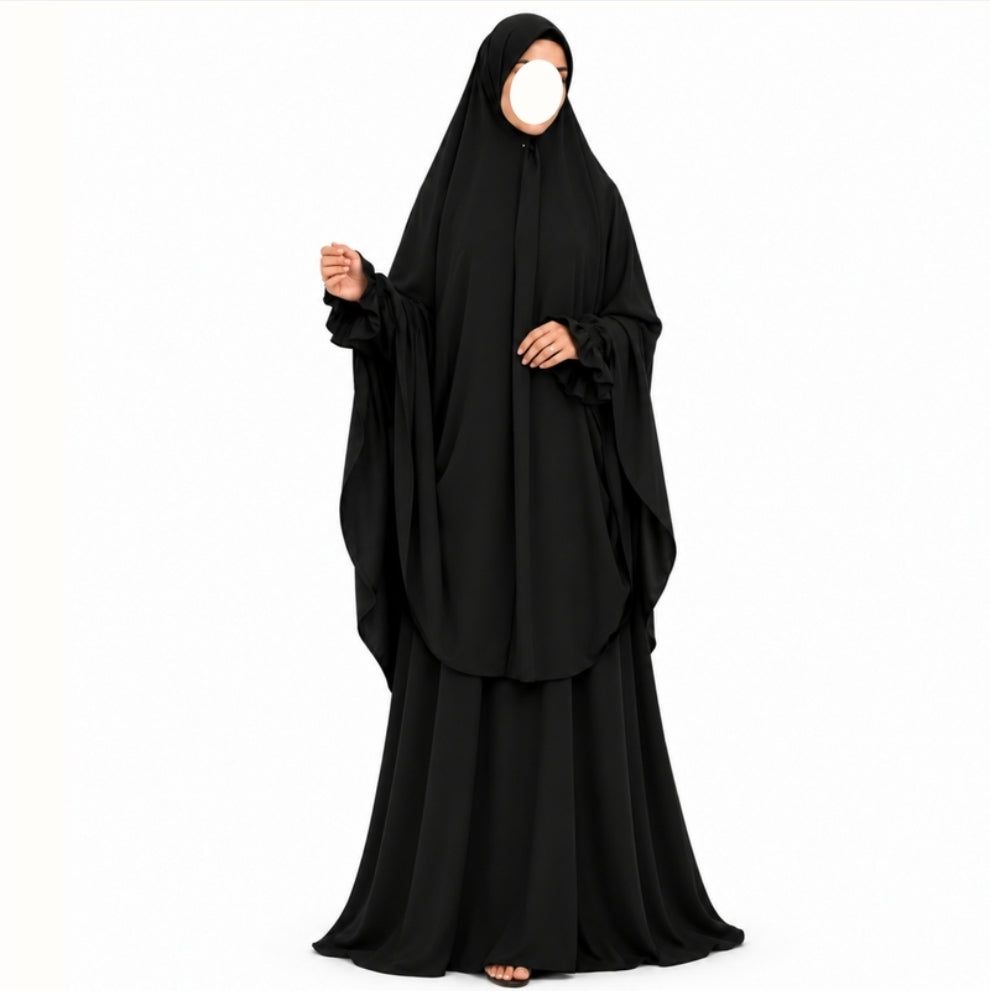 Ensemble abaya et khimar nida noir pur