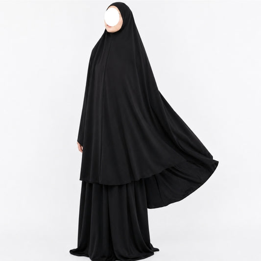 Premium jersey scheenkhimaar + rok -  Black - 2+1 GRATIS